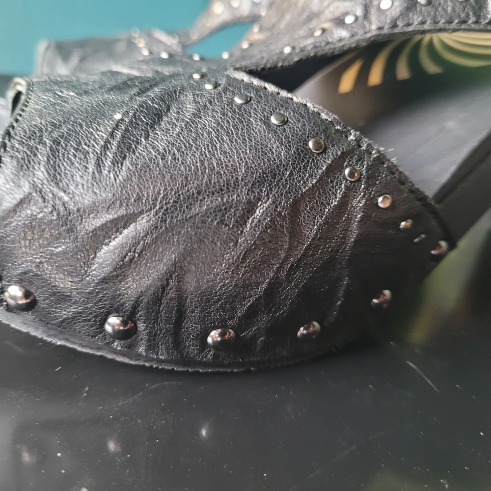 Dansko Black Studded Leather Clogs - Picture 3 of 6